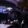 Agents stand guard after the shooting at the annual White House Correspondents Association Dinner on Saturday.