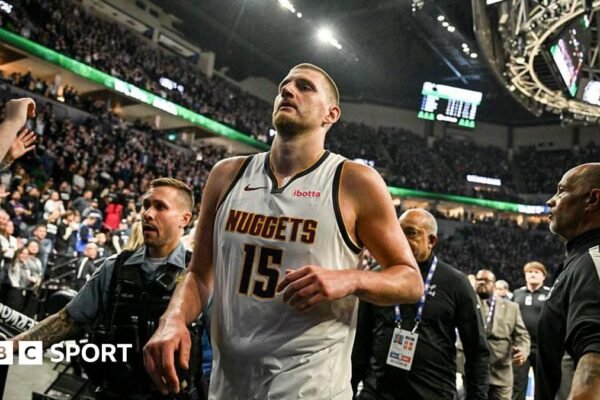 Nikola Jokic after defeat by the Minnesota Timberwolves in game four of the NBA Western Conference play-offs