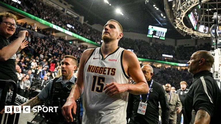 Nikola Jokic after defeat by the Minnesota Timberwolves in game four of the NBA Western Conference play-offs