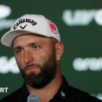 Jon Rahm, Tyrrell Hatton, Caleb Surratt and Tom McKibbin celebrate after winning the team event at LIV Golf Mexico City