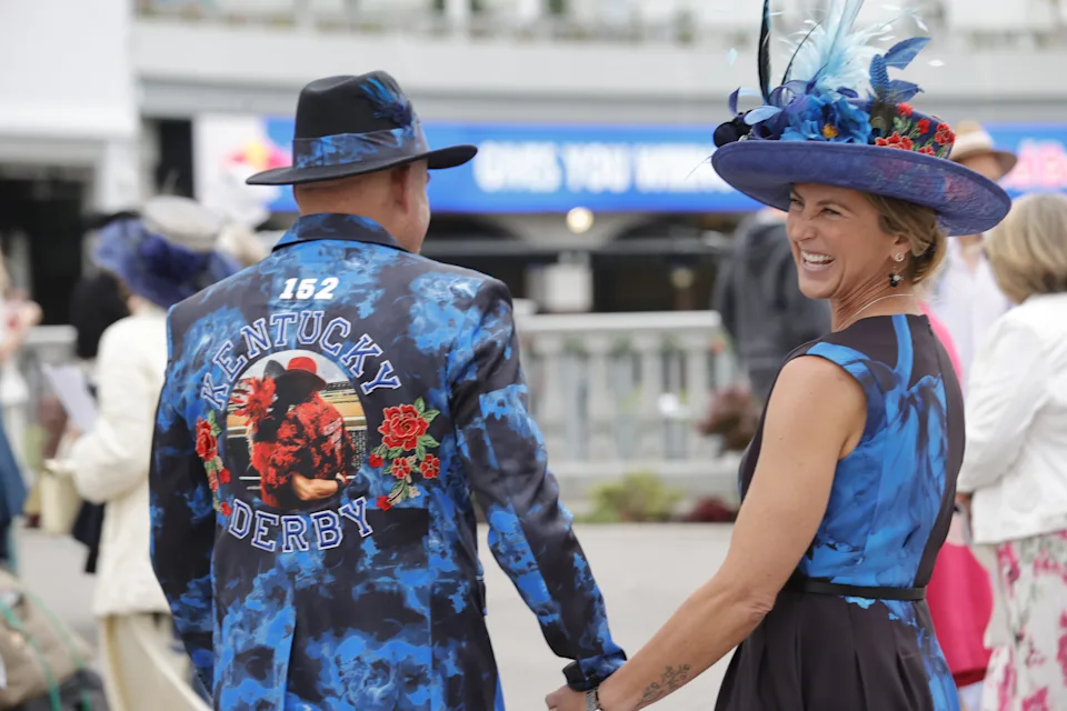 LOUISVILLE, KY - MAY 2: People attend the Kentucky Derby at Churchill Downs Race Track on May 2, 2026 in Louisville, Kentucky. (Photo by Horsephotos/Getty Images)