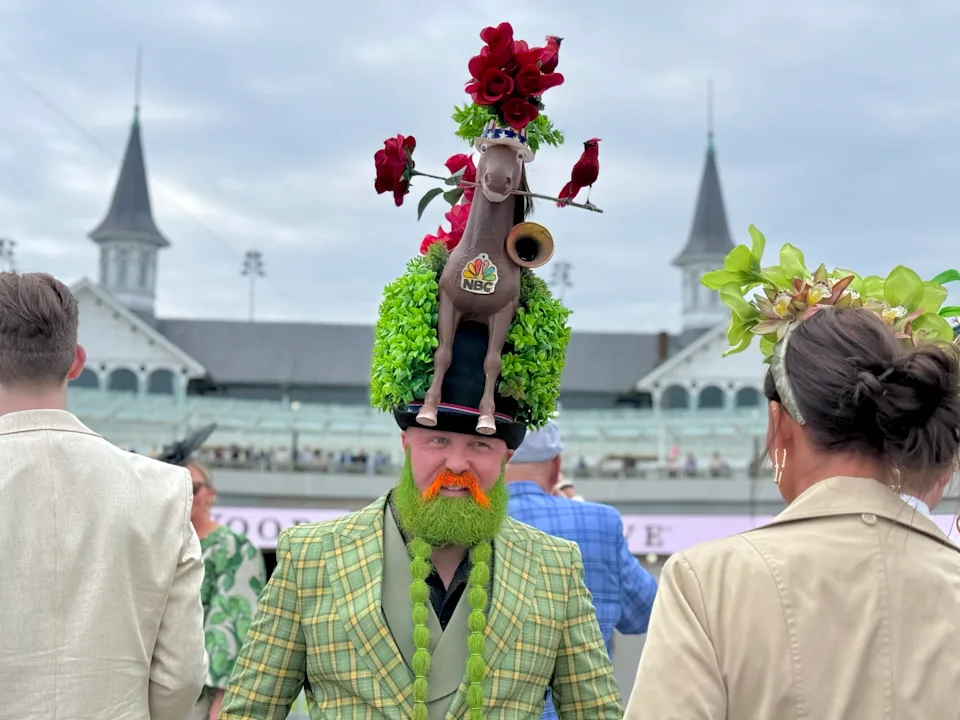 LOUISVILLE, KY - MAY 2: People attend the Kentucky Derby at Churchill Downs Race Track on May 2, 2026 in Louisville, Kentucky. (Photo by Horsephotos/Getty Images)