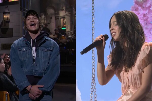Connor Storrie and Olivia Rodrigo on 'Saturday Night Live.'