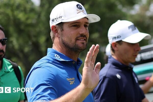 Bryson DeChambeau waves to the crowd during day one of LIV Golf Mexico City at Club de Golf Chapultepec
