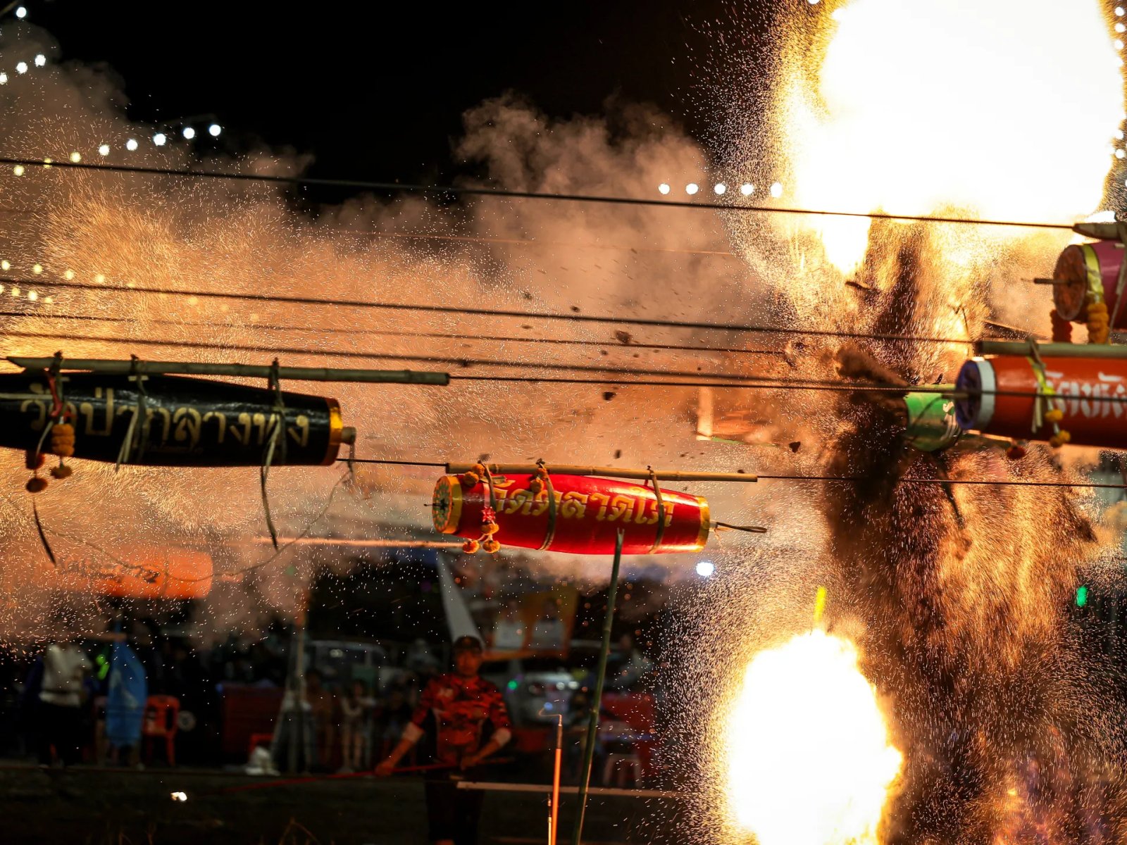 Thai temples launch rockets in friendly festival rivalry