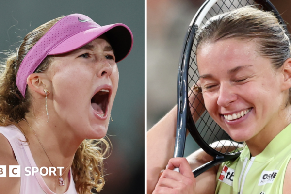 Mirra Andreeva and Maja Chwalinska celebrate during their 2026 French Open finals