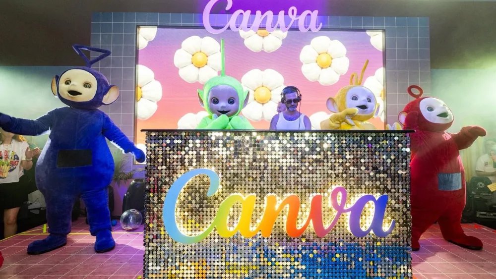 Teletubbies Dance for LGBTQ+ Rights at Canva Beach Pride Party at Cannes Lions 
