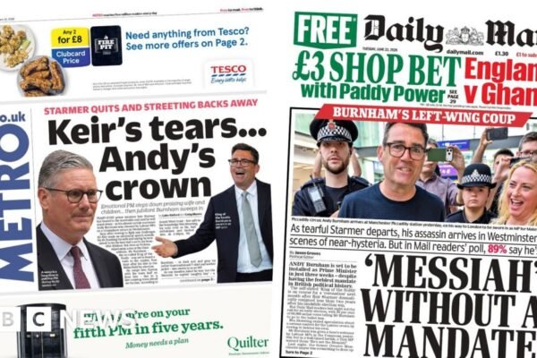 The Papers: 'Keir's tears… Andy's crown' and 'Messiah without a mandate'