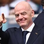 FIFA President Gianni Infantino in the stands before the England vs Norway match in the World Cup