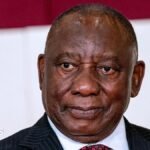 President Cyril Ramaphosa looks on at an official event