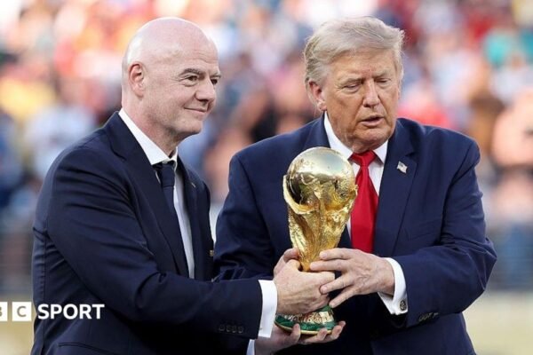 Fifa president Gianni Infantino (left) and US President Donald Trump at the 2026 World Cup final