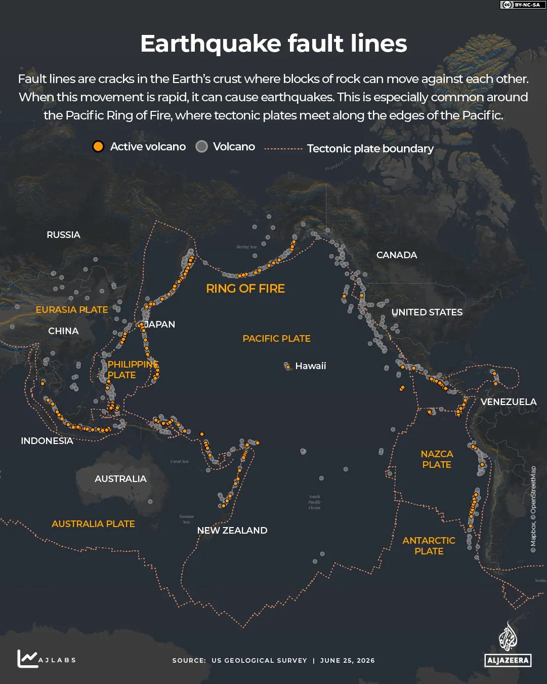 INTERACTIVE Earthquake fault lines Ring of Fire plate crust-1782377358