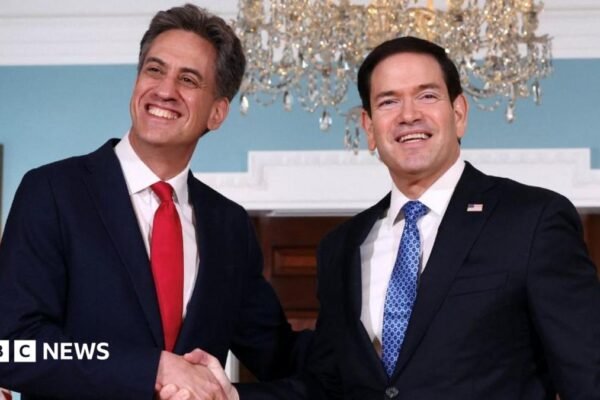 Miliband says reopening Strait of Hormuz 'essential' as he meets Rubio