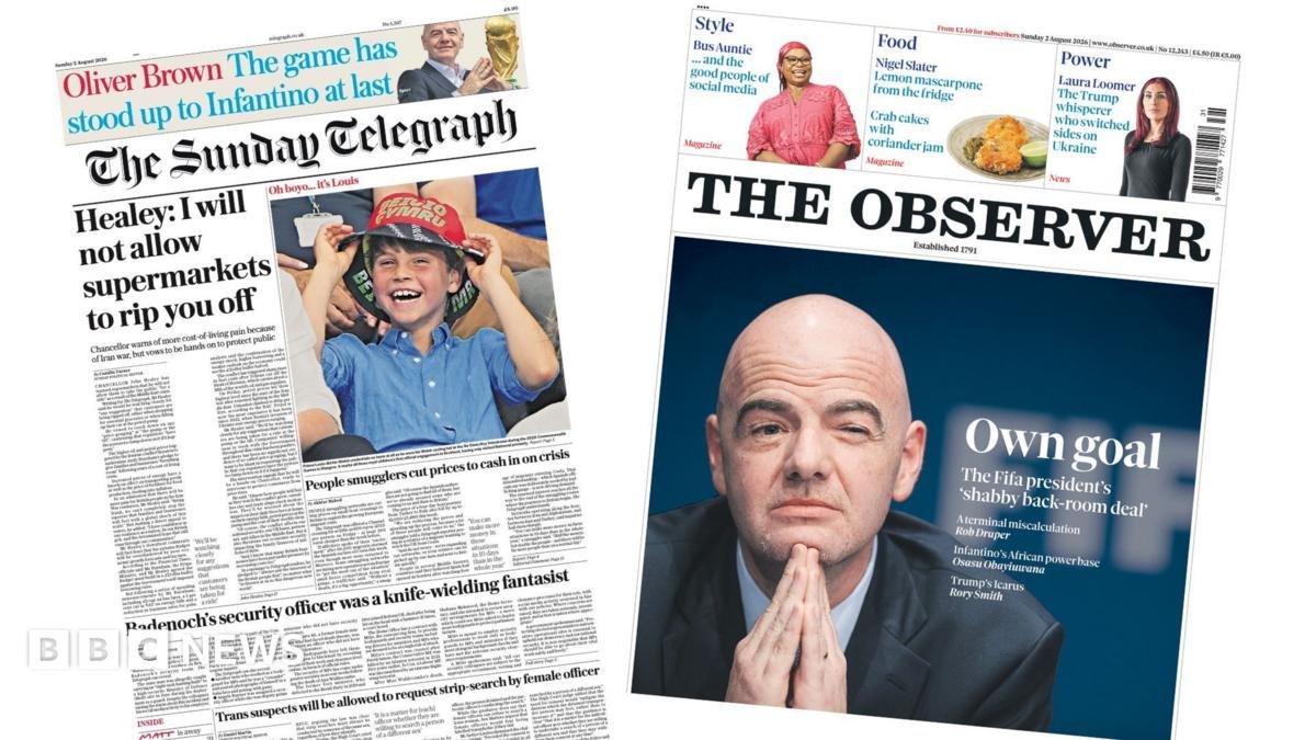 The headline on the front page of the Sunday Telegraph reads: "Healey: I will not allow supermarkets to rip you off."