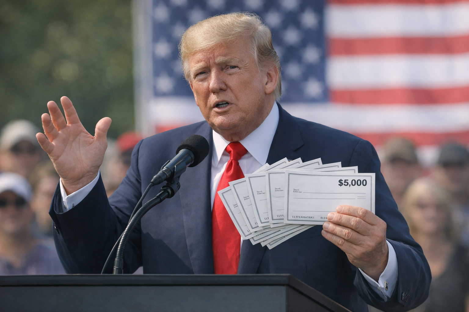 Trump Pledges ,000 Checks If G.O.P. Wins Midterms, Echoes Past Promises That Fell Short
