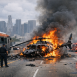 News Helicopter Crashes into Flames Near LA Bus Collision, At Least Three Dead