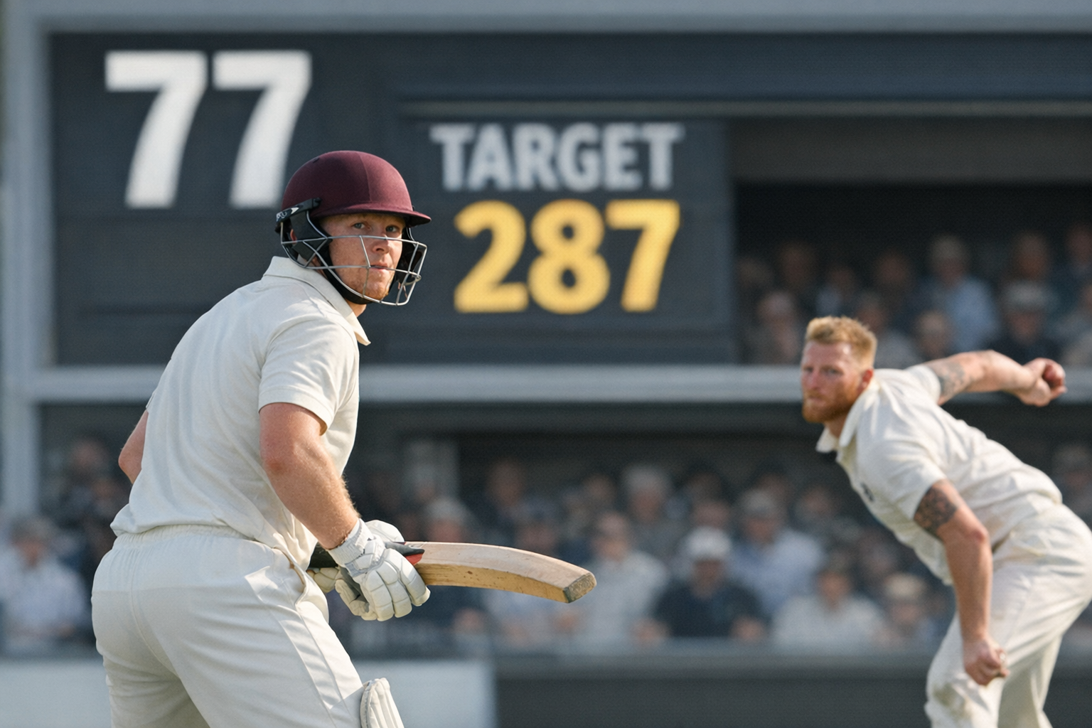 Bess’s 77 Sets Final-Day Target as Stokes Shines with the Ball